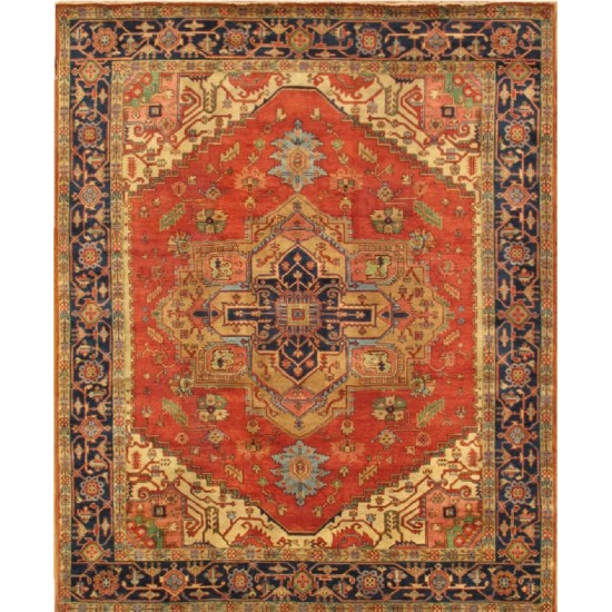 Pasargad Home Serapi Collection Rust Wool Area Rug 6'0" X 9'0"