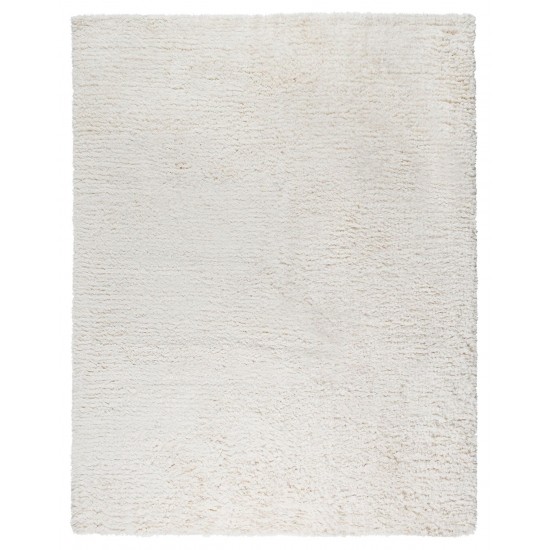 Pasargad Home Paris Shag Collection Ivory Poly & Cotton Area Rug 4'0" X 6'0"