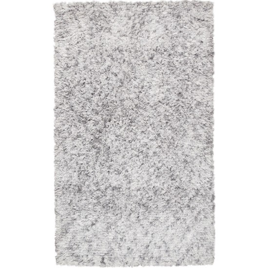 Pasargad Home Paris Shag Collection Silver Poly & Cotton Area Rug 10'0" X 14'0"