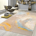 Pasargad Home Modern Collection Beige Silk & Wool Area Rug 9'5" X 12'5"