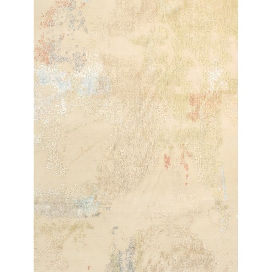 Pasargad Home Modern Collection Beige Silk & Wool Area Rug 10'1" X 14'2"