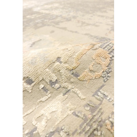 Pasargad Home Modern Collection Beige Silk & Wool Area Rug 12'6" X 15'7"