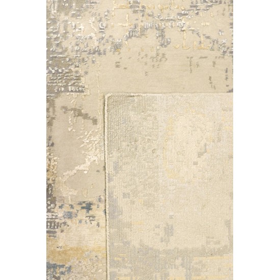 Pasargad Home Modern Collection Beige Silk & Wool Area Rug 12'6" X 15'7"