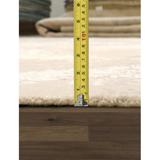 Pasargad Home Modern Collection Beige Silk & Wool Area Rug 12'6" X 15'7"