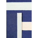 Pasargad Home Hampton Collection Blue Polypropylene Area Rug 4'0" X 6'0"