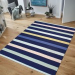 Pasargad Home Hampton Collection Blue Polypropylene Area Rug 9'9" X 13'9"