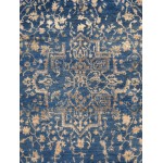 Pasargad Home Transitional Collection Blue Bamboo Silk & Wool Rug 4'1" X 6'2"