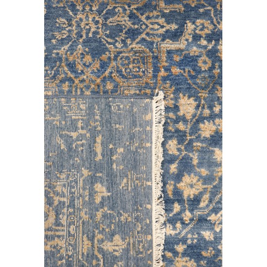 Pasargad Home Transitional Collection Blue Bamboo Silk & Wool Rug 4'1" X 6'2"