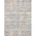 Pasargad Home Transitional Collection Silver Bamboo Silk & Wool Rug 5'9" X 9'0"