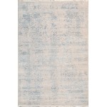 Pasargad Home Transitional Collection Silver Bamboo Silk & Wool Rug 5'11" X 9'0"