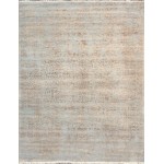 Pasargad Home Transitional Collection Blue Bamboo Silk & Wool Rug 7'9" X 10'0"