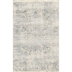 Pasargad Home Transitional Collection Silver Bamboo Silk & Wool Rug 4'0" X 6'2"