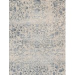 Pasargad Home Transitional Collection Silver Bamboo Silk & Wool Rug 4'0" X 6'2"