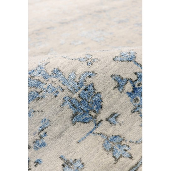 Pasargad Home Transitional Collection Silver Bamboo Silk & Wool Rug 8'5" X 11'8"