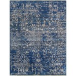 Pasargad Home Transitional Collection Blue Bamboo Silk & Wool Rug 9'0" X 11'10"