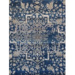 Pasargad Home Transitional Collection Blue Bamboo Silk & Wool Rug 9'0" X 11'10"