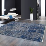 Pasargad Home Transitional Collection Blue Bamboo Silk & Wool Rug 9'0" X 11'10"