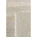 Pasargad Home Transitional Collection Silver Bamboo Silk & Wool Rug 4'0" X 5'9"