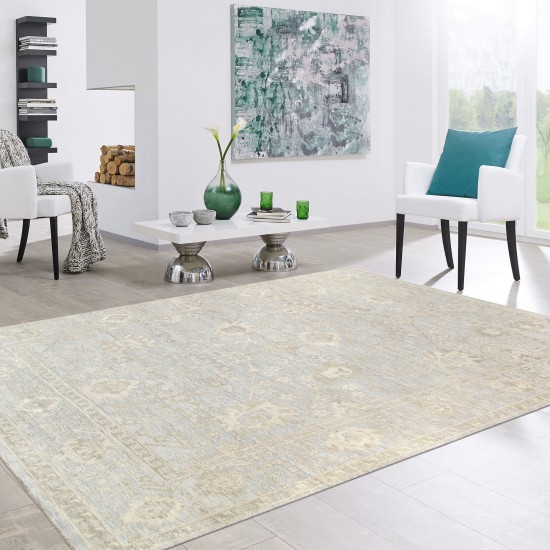 Pasargad Home Oushak Collection L. Blue Wool Area Rug 9'11" X 14'2"