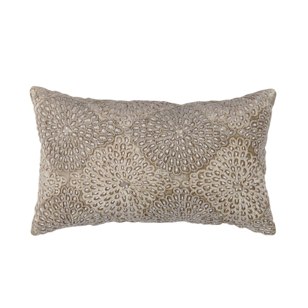 Pasargad Home Naples Collection Beige Cotton & Bamboo Silk Pillow