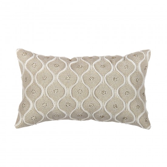 Pasargad Home Naples Collection Beige Pillow 14" X 24"