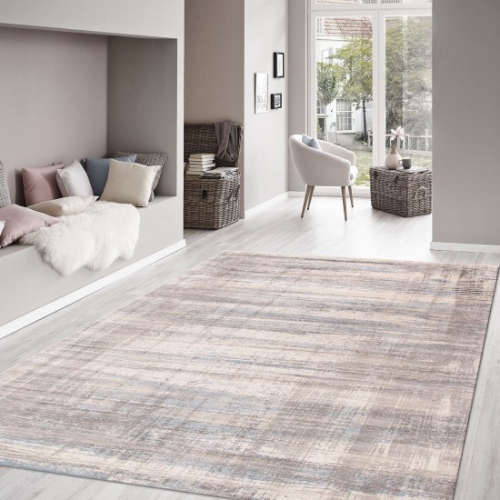 Pasargad Home Modern Collection Silver Bamboo Silk & Wool Area Rug 8'0" X 10'0"