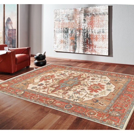 Pasargad Home Serapi Collection Ivory Wool Area Rug 9'8" X 13'10"