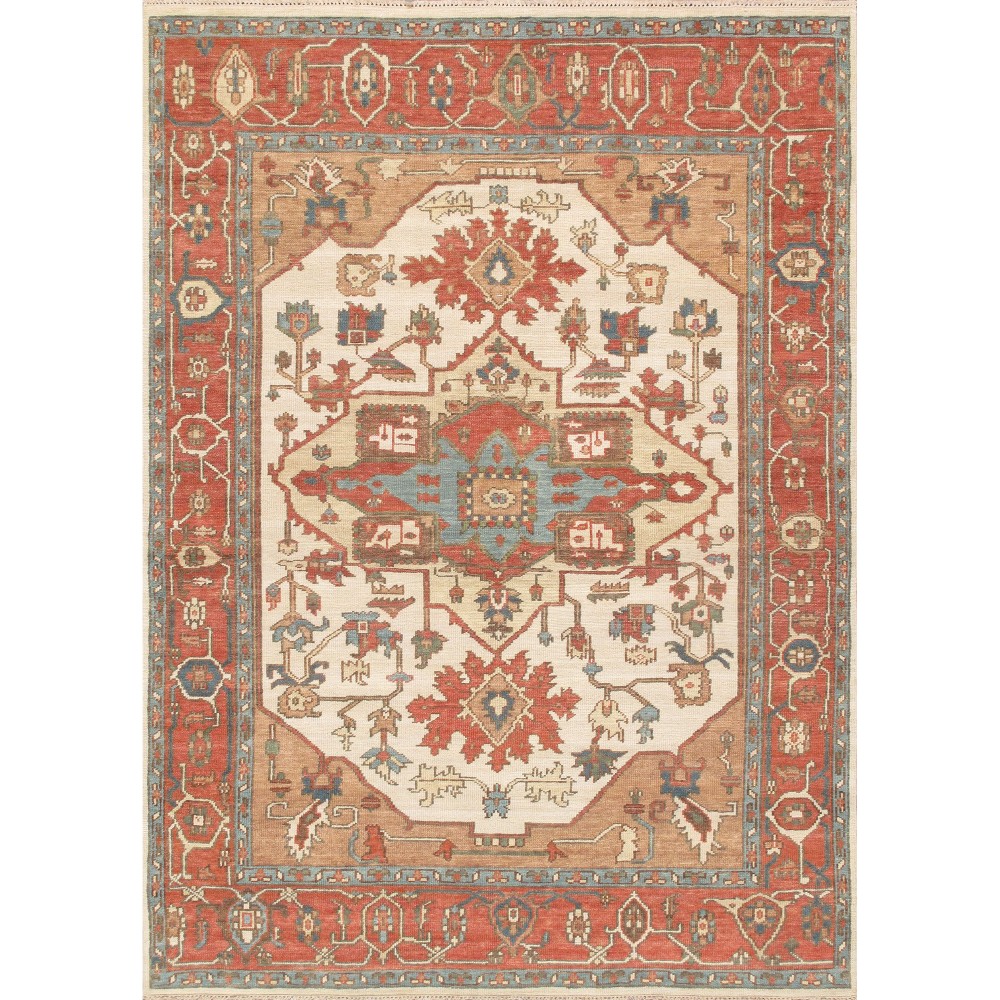 Pasargad Home Serapi Collection Ivory Wool Area Rug 8'10" X 11'9" Pasargad Home Serapi Collection Ivory Wool Area Rug 8'10" X 11'9"