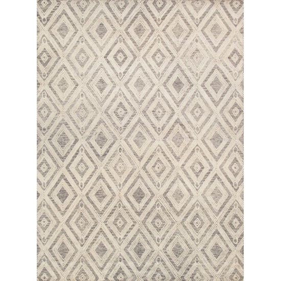 Pasargad Home Modern Collection Silver Bamboo Silk & Wool Rug 9'9" X 13'9"