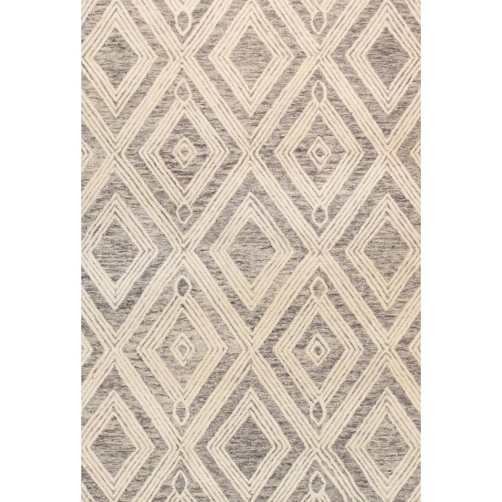 Pasargad Home Modern Collection Silver Bamboo Silk & Wool Rug 9'9" X 13'9"