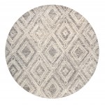 Pasargad Home Modern Collection Silver Bamboo Silk & Wool Area Rug 6'0" X 6'0"