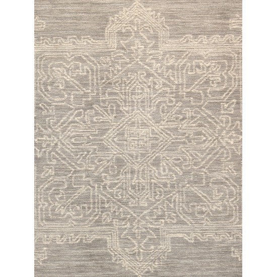 Pasargad Home Modern Collection Silver Bamboo Silk & Wool Area Rug 9'9" X 13'9"