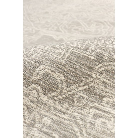 Pasargad Home Modern Collection Silver Bamboo Silk & Wool Area Rug 5'0" X 8'0"