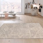 Pasargad Home Modern Collection Silver Bamboo Silk & Wool Area Rug 5'0" X 8'0"