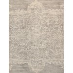 Pasargad Home Modern Collection Silver Bamboo Silk & Wool Area Rug 7'9" X 9'9"