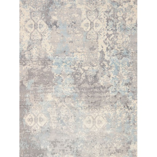 Pasargad Home Mirage Collection Grey/ Aqua Bamboo Silk Area Rug 10'0" X 14'0"