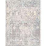 Pasargad Home Mirage Collection Grey/ Aqua Bamboo Silk Area Rug 7\'9" X 9\'9"