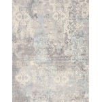 Pasargad Home Mirage Collection Grey/ Aqua Bamboo Silk Area Rug 7'9" X 9'9"