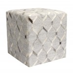 Pasargad Home Galaxy Collection Silver Pouf Ottoman