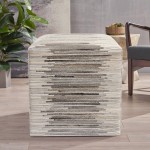 Pasargad Home Galaxy Collection Silver Pouf