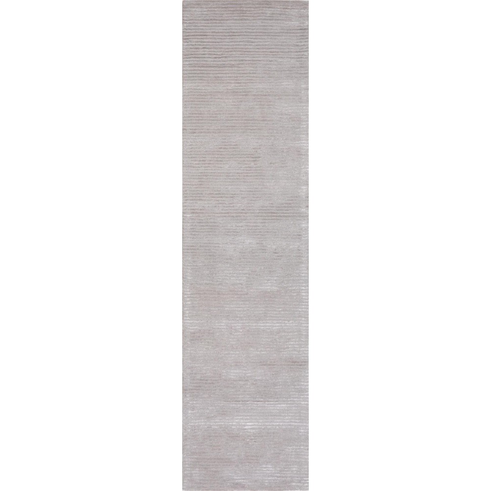 Pasargad Home Edgy Collection Silver Bamboo Silk & Wool Runner 2'6" X 10'0" Pasargad Home Edgy Collection Silver Bamboo Silk & Wool Runner 2'6" X 10'0"