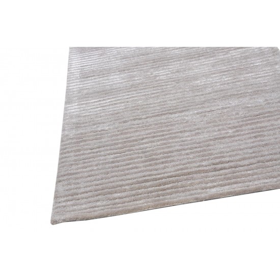 Pasargad Home Edgy Collection Silver Bamboo Silk & Wool Runner 2'6" X 10'0"