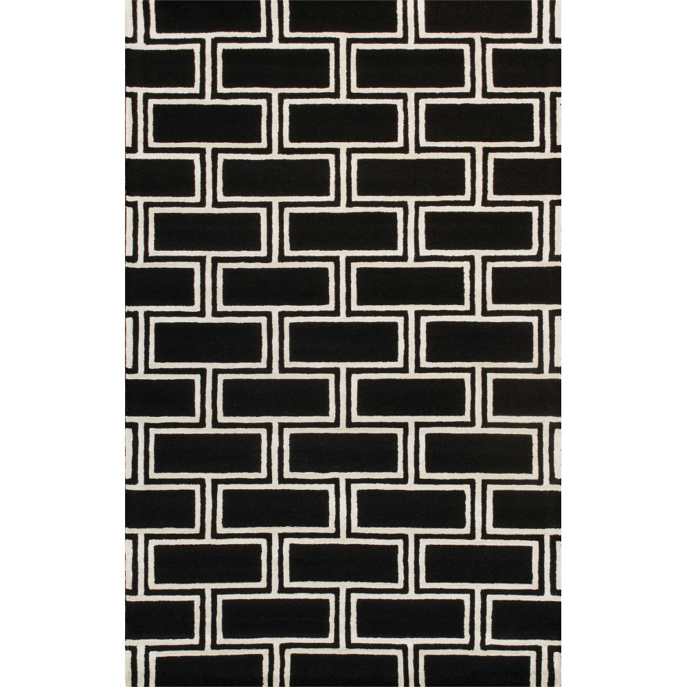 Pasargad Home Edgy Collection Black Bamboo Silk & Wool Area Rug 9'9" X 13'9"