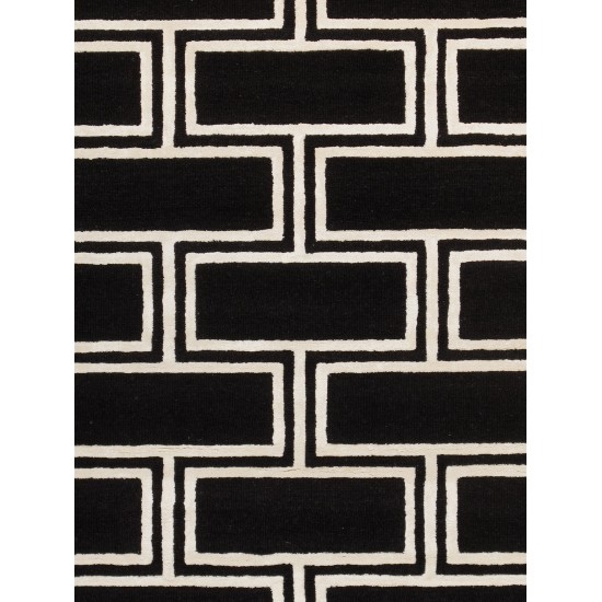 Pasargad Home Edgy Collection Black Bamboo Silk & Wool Area Rug 9'9" X 13'9"