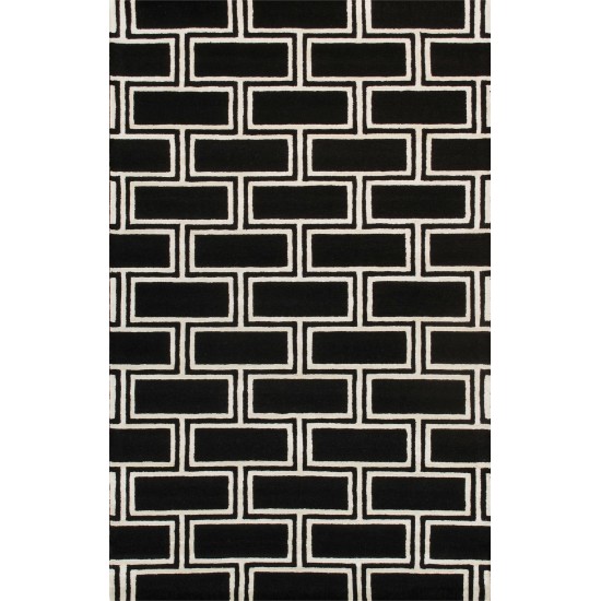 Pasargad Home Edgy Collection Black Bamboo Silk & Wool Area Rug 12'0" X 15'0"