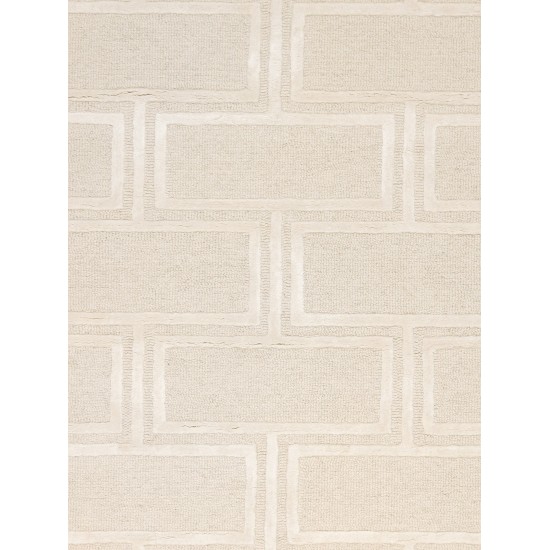 Pasargad Home Edgy Collection Bamboo Silk & Wool Area Rug 5'0" X 8'0" Ivory