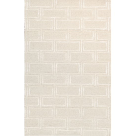 Pasargad Home Edgy Collection Bamboo Silk & Wool Area Rug 7'9" X 9'9" Ivory