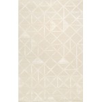 Pasargad Home Edgy Collection Bamboo Silk & Wool Area Rug 9'9" X 13'9" Ivory