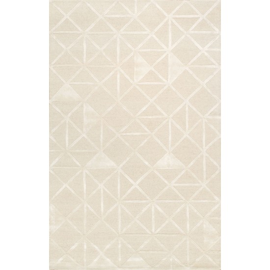 Pasargad Home Edgy Collection Bamboo Silk & Wool Area Rug 9'9" X 13'9" Ivory