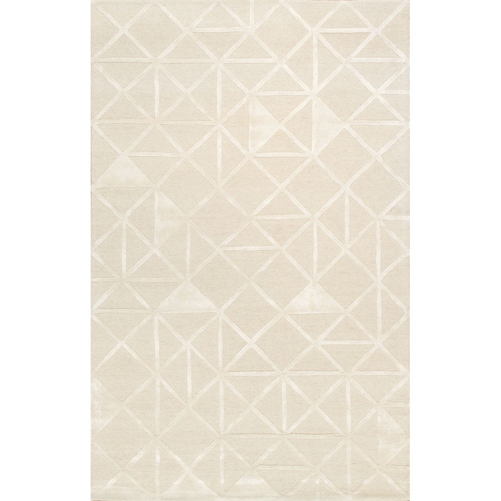 Pasargad Home Edgy Collection Bamboo Silk & Wool Area Rug 9'9" X 13'9" Ivory